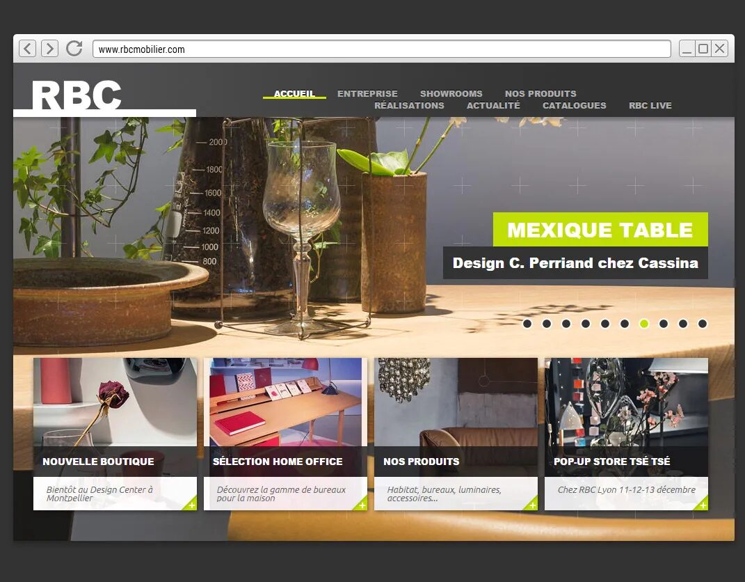 Home RBC Furniture featuring Cassina design table, home office selection, furniture products and design store news