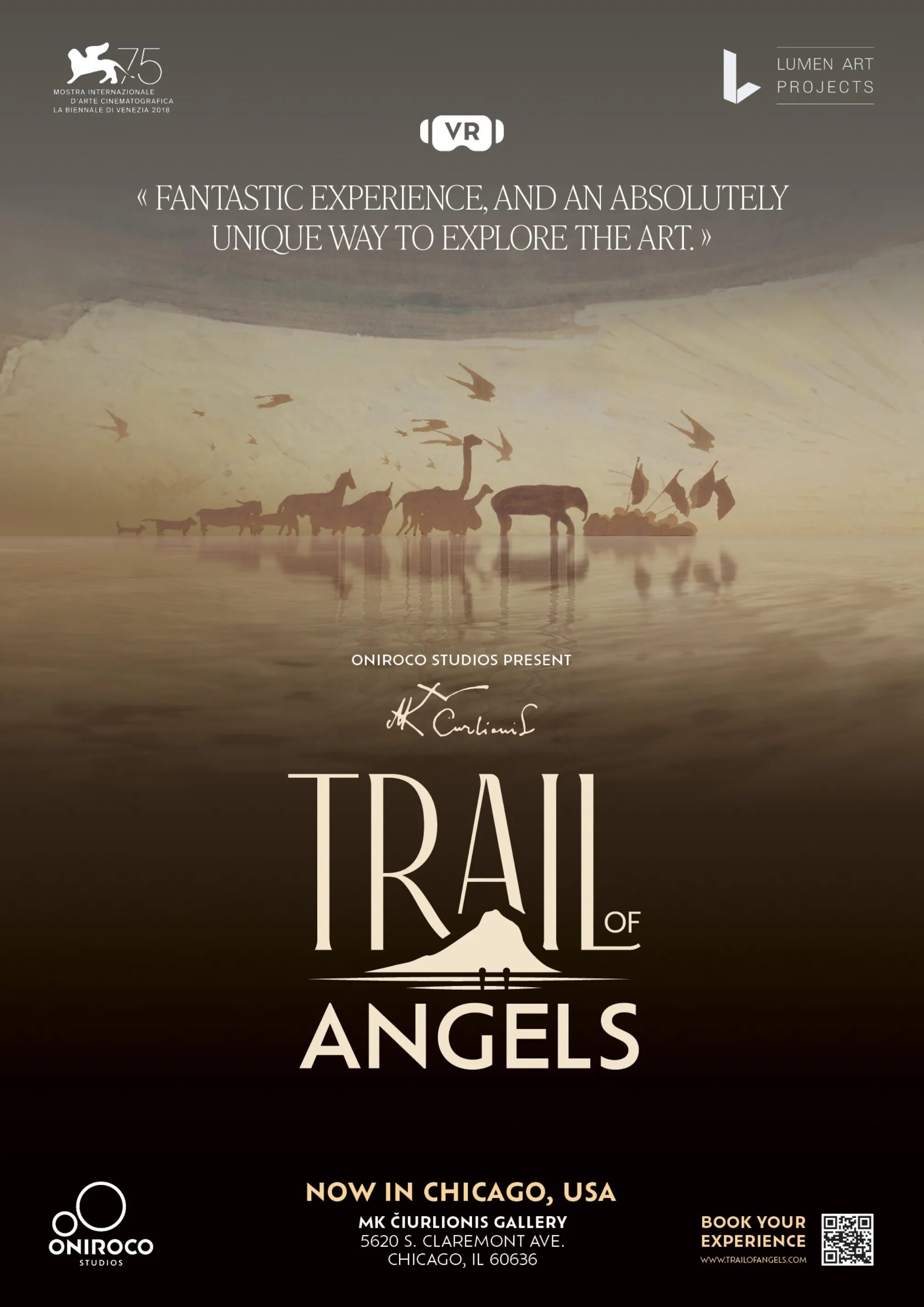Trail of Angels poster for virtual reality experience