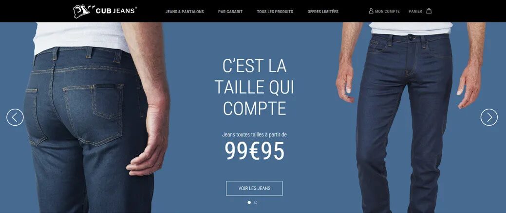 CUBJeans online shop homepage design by cubedesigners