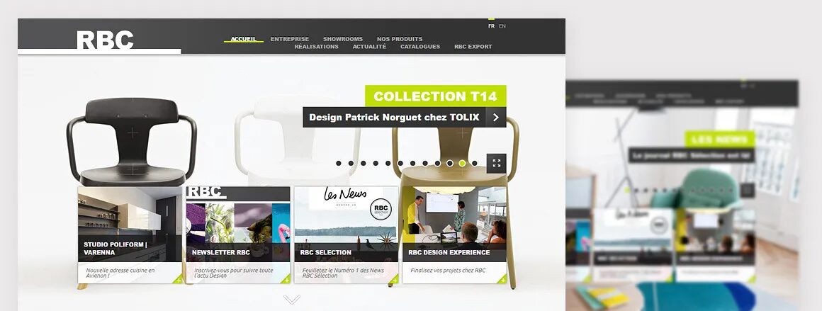 Website design news furniture design RBC Furniture by cubedesigners