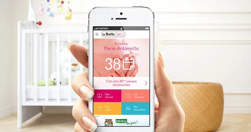 Creation of the La Boîte Rose pregnancy tracking mobile app by cubedesigners