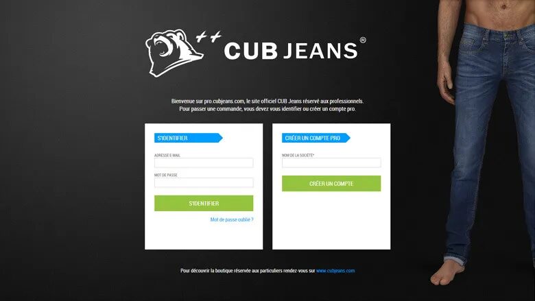 Creation of a B2B professional space CUBJeans by cubedesigners