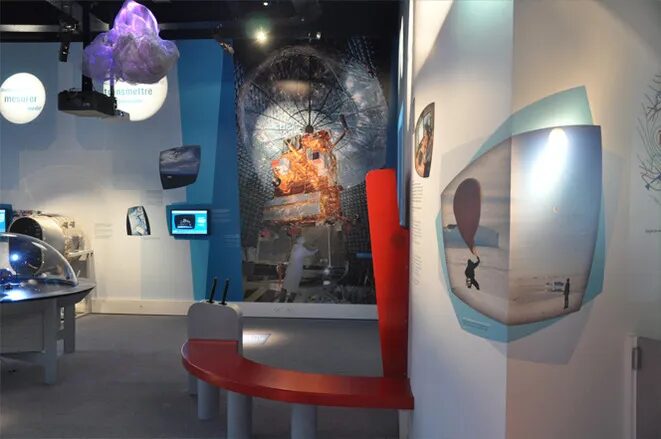 Interactive exhibit on weather and space observation.