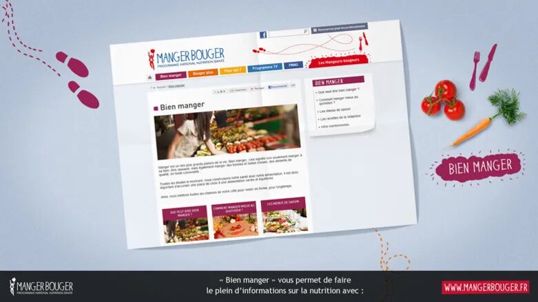 Promotional film design Manger Bouge Pro - national nutrition and health professionals program by cubedesigners