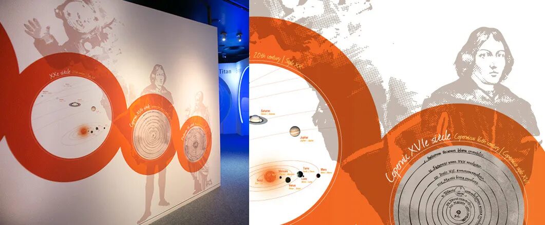 Design, scenography, exhibition, Cité de l'Espace - history, astronomy, Copernicus, sixteenth century, solar system, planets by cubedesigners