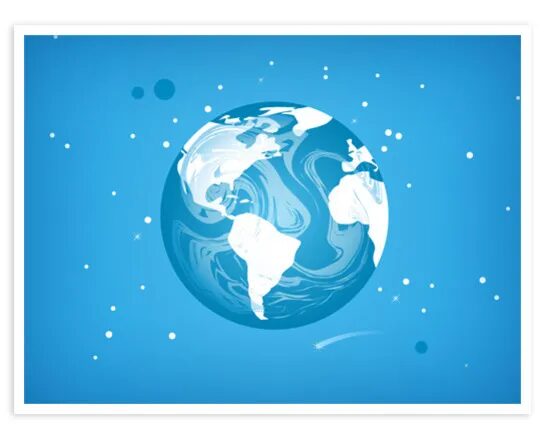 Blue Planet Illustration on Space Background c6