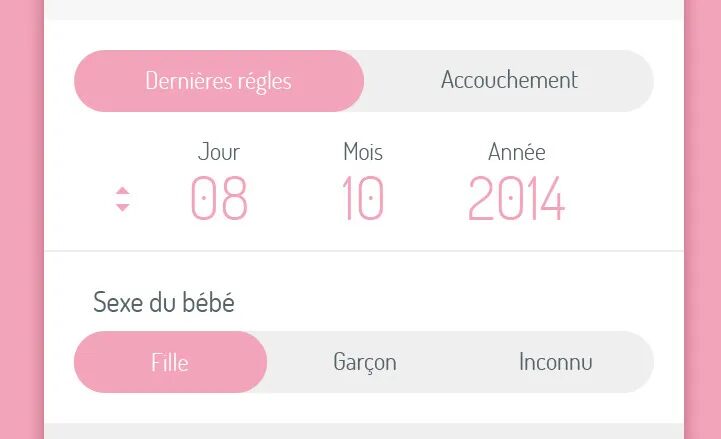 Creation UI interface calculation date delivery application La Boîte Rose by cubedesigners