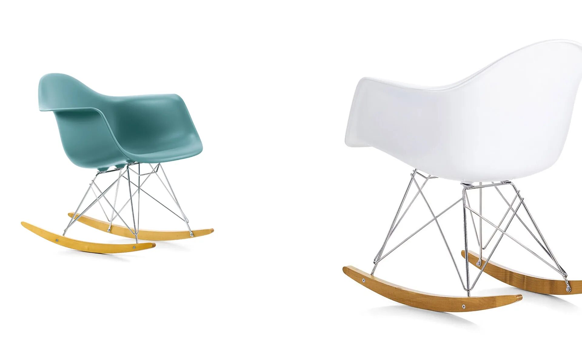 Visuel de couverture RBC Mobilier, distributeur de mobilier design, avec fauteuils à bascule contemporains sur fond blanc
