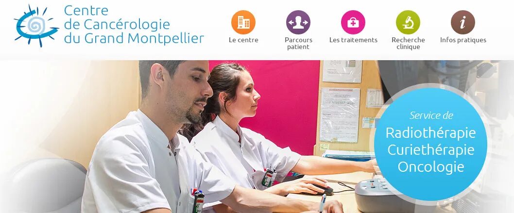 Website design Centre de Cancérologie du Grand Montpellier - radiotherapy brachytherapy oncology patient journey by cubedesigners