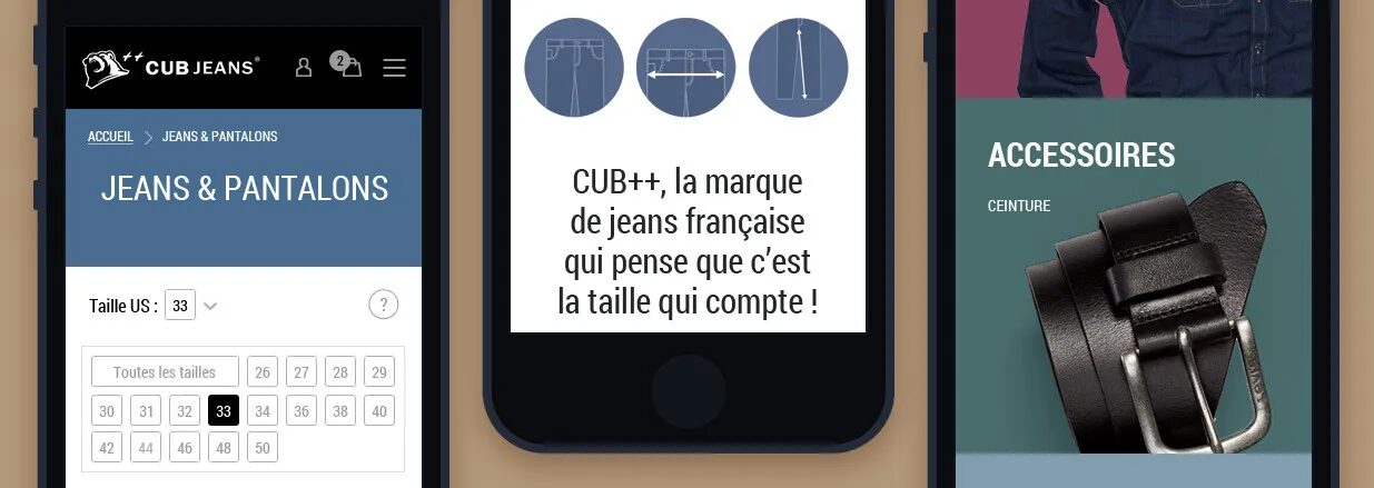 Creation of an e-commerce website CUBJeans French brand jeans by cubedesigners