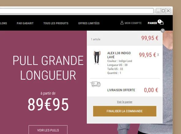 Creation of a CUBJeans e-commerce shopping cart by cubedesigners