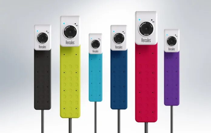 Hercules visual with colorful webcams in the shape of Lego bricks.
